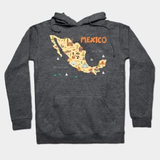 Mexico Illustrated Map Hoodie